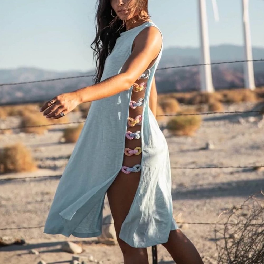Pitusa Open Sides Crochet Chain Coverup